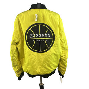 Mens Express Yourself Reversible Full Zip Jacket Coat XL 16 Black Yellow VO4EXP